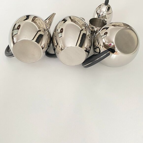 Retro Stainless Steel Coffee Tea Water Cream Sugar Set - Picture 6 of 11